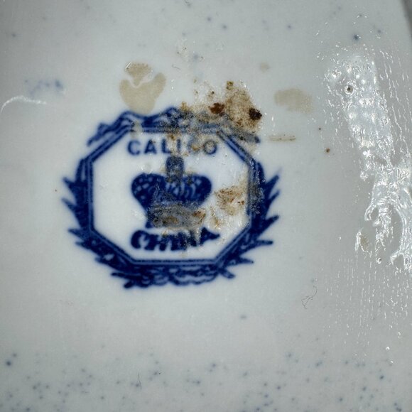 Calico China Blue Speckled Duck Figurine Vintage Ceramic Home Decor - Picture 9 of 12